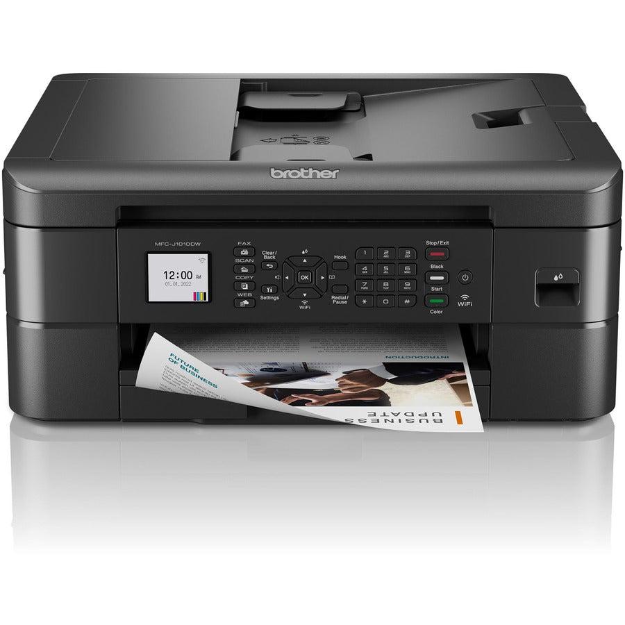 Brother MFC MFC-J1010DW Inkjet Multifunction Printer-Color-Copier/Fax/Scanner-17 ppm Mono/9.5 ppm Color Print-6000x1200 dpi Print-Automatic Duplex Print-150 sheets Input-Color Flatbed Scanner-1200 dpi Optical Scan-Color Fax-Wireless LAN MFC-J1010DW