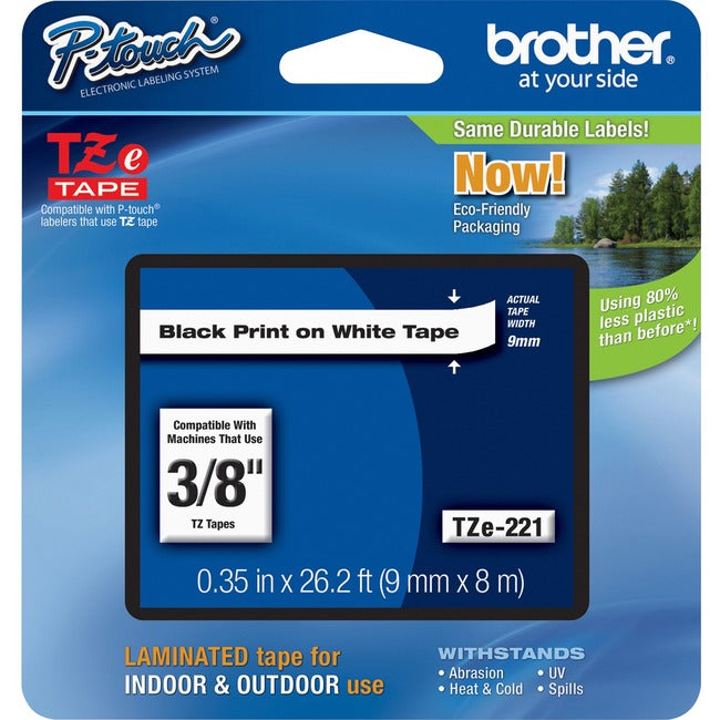 Brother P-touch TZe Laminated Tape Cartridges TZE221