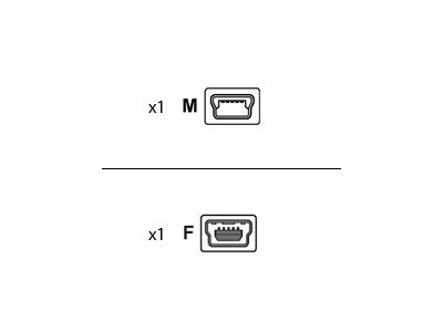 Brother - USB cable - mini-USB Type B (M) angled to mini-USB Type B (F) - 6 in LBX059001