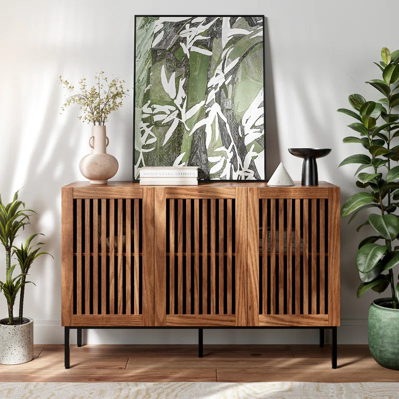 Brown 47.2 Inch Sideboard Buffet Cabinet With Storage