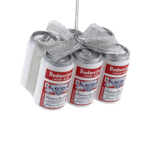 Budweiser Vintage Cans with Bow Ornament