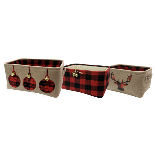 Buffalo Check Icon Holiday Baskets -