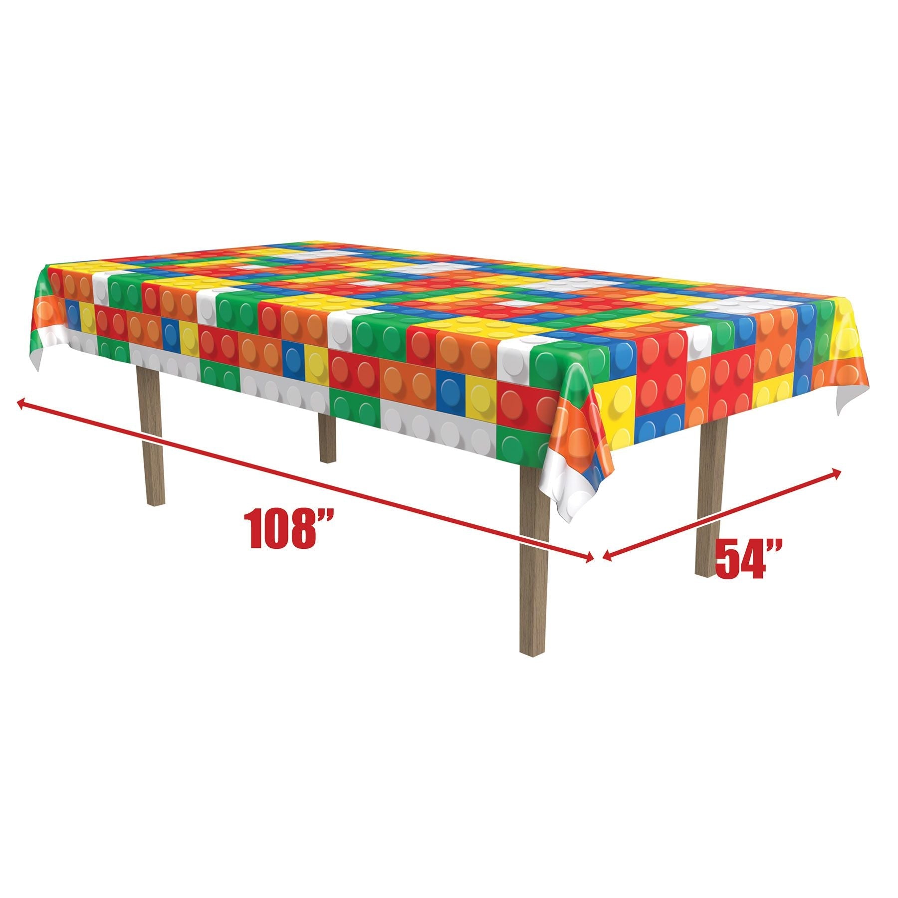 Building Blocks Plastic Table Cover