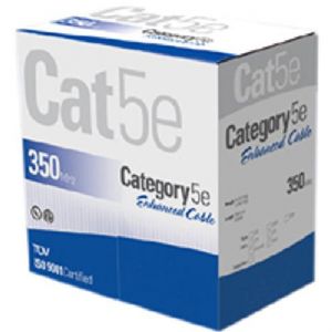 Bulk Cat5E Cable 4 Pair 350Mhz, Utp, Solid, Cmr Riser, Black, 1000Ft