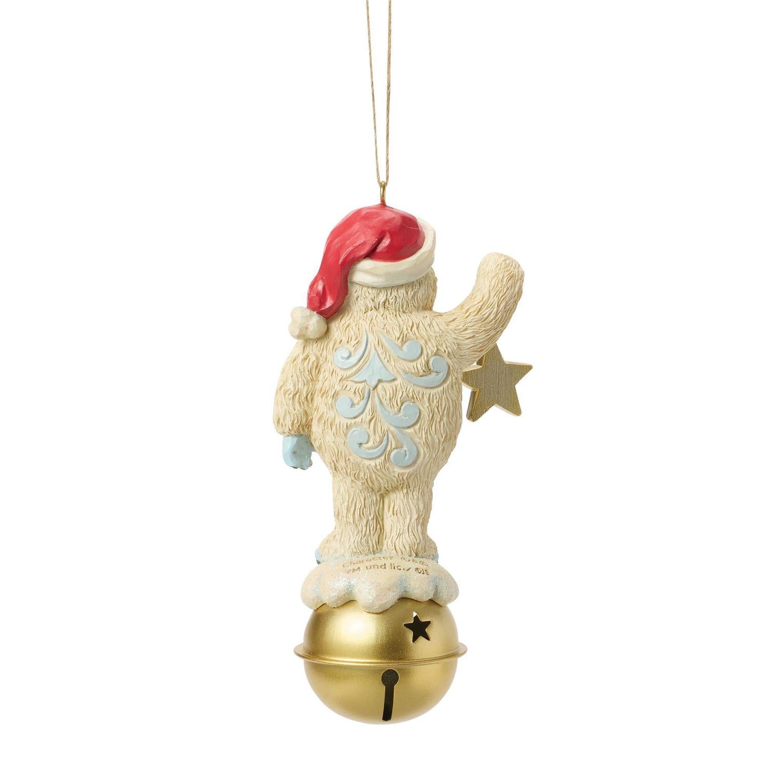 Bumble Holding Dangling Star on Bell Ornament