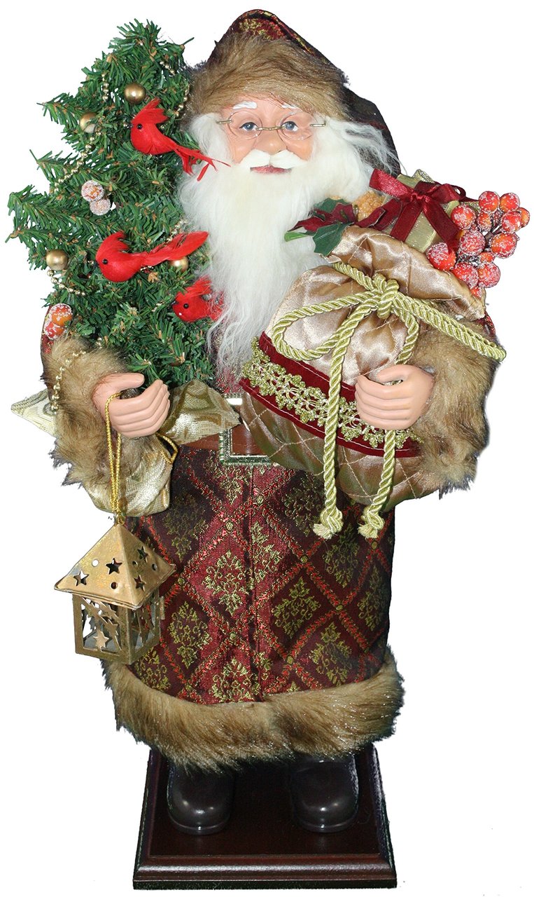 Burgandy Gold Santa - 20" "