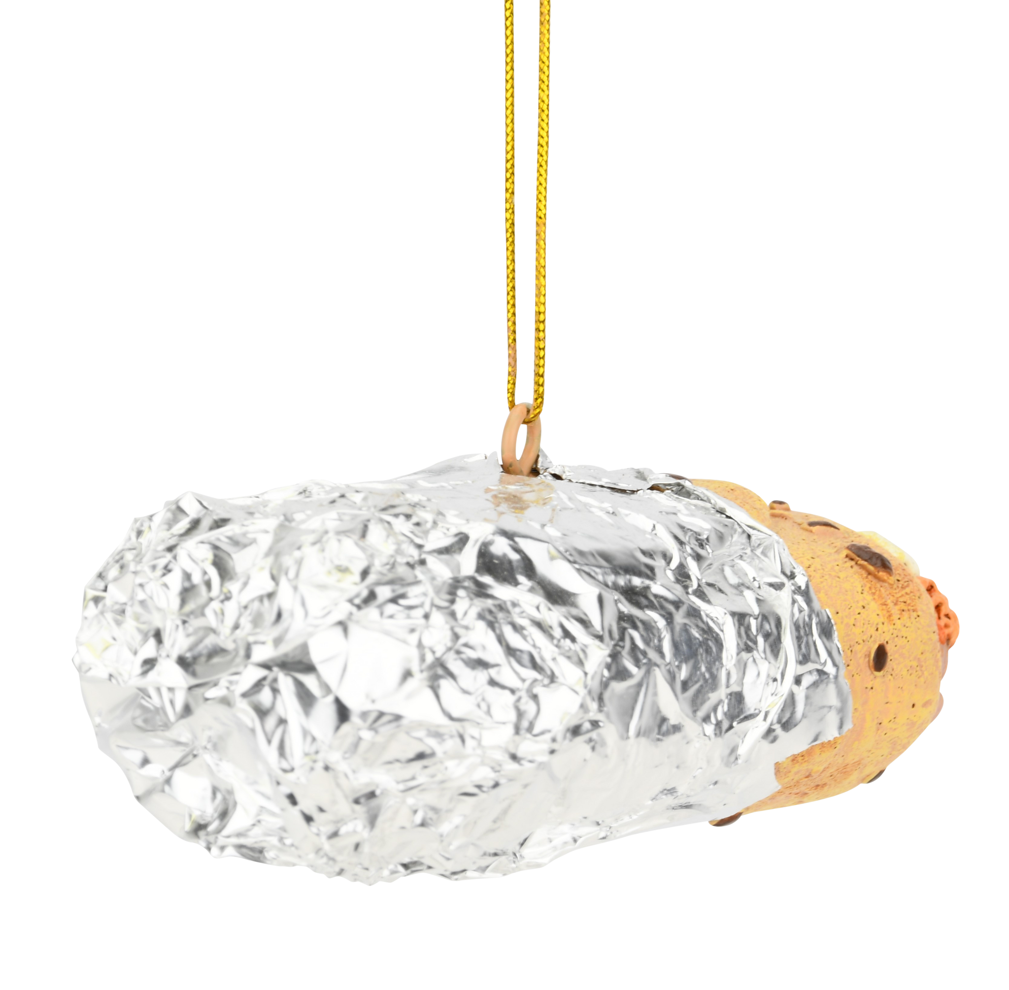Burrito Wrapped in Tin Foil Food Christmas Ornament