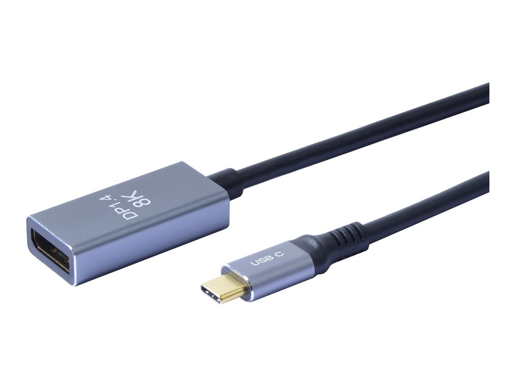 Bytecc - Adapter - 24 pin USB-C (M) to DisplayPort (F) - DisplayPort 1.4 - 8K60Hz support, 4K120Hz support - black UC-DP8K