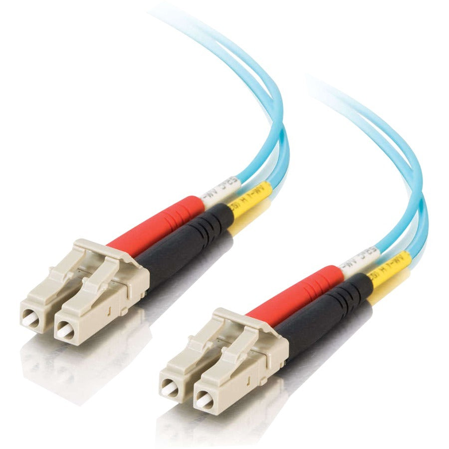 C2G 0.5m LC-LC 10Gb 50/125 Duplex Multimode OM3 Fiber Cable - Aqua - 1.6ft 01110