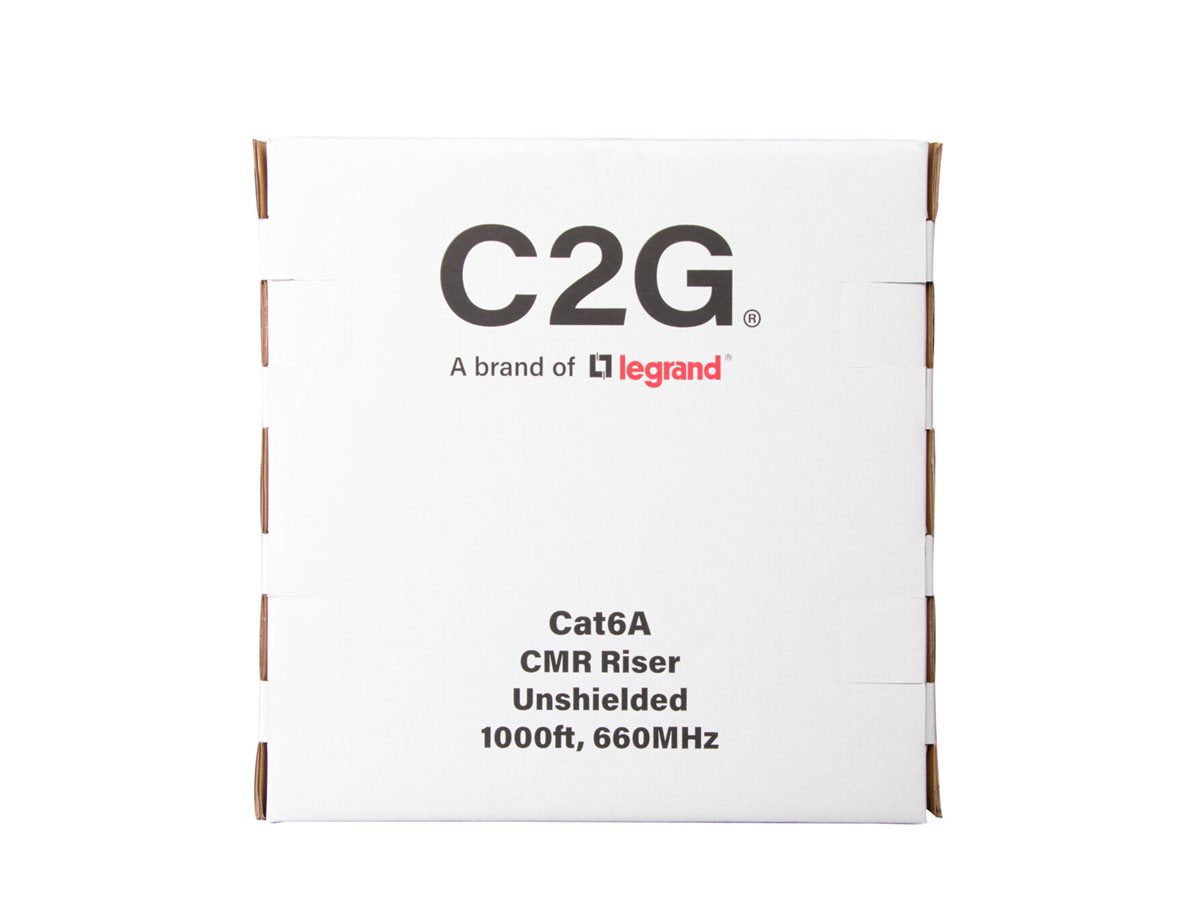 C2G 1000ft (304.8m) TAA-Compliant Cat6a Bulk Unshielded (UTP) Ethernet Network Cable with Solid Conductors-Riser CMR-Rated - C2G56048