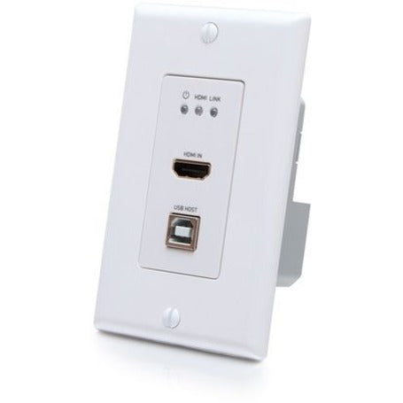 C2G 4K HDMI HDBaseT + USB and RS232 Wall Plate Transmitter to Receiver - 1 Input Device -