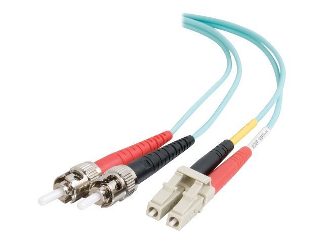 C2G 7m LC-ST 10Gb 50/125 OM3 Duplex Multimode PVC Fiber Optic Cable (USA-Made) - Aqua - Patch cable - LC multi-mode (M)