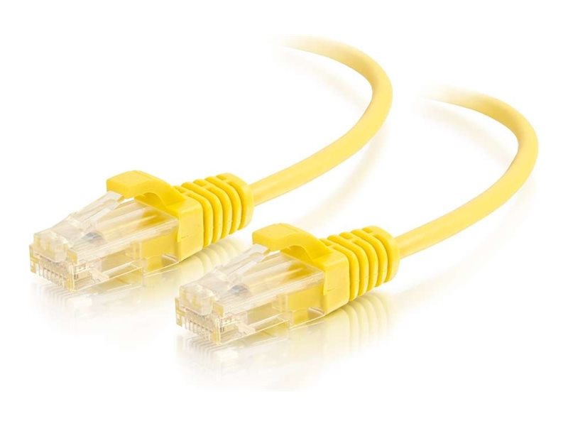 C2G Cat6 Slim Patch Cable 2ft Snagless Yellow
