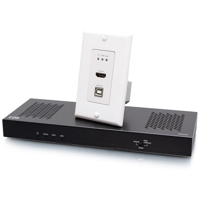 C2G Hdmi Hdbaset + Usb-B And Rs232 Over Cat Extender Single Gang Wall Plate Tran