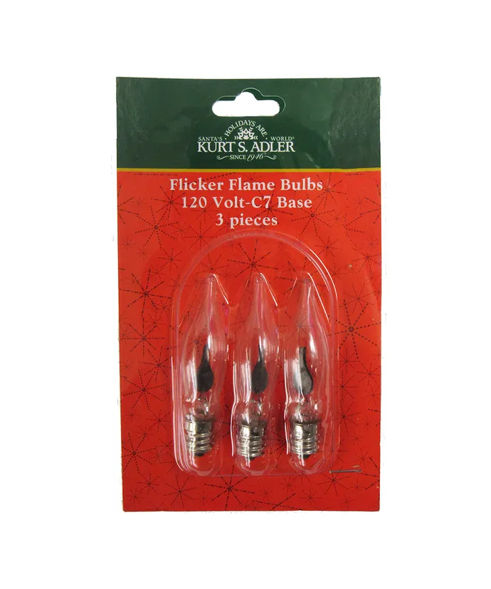 C7 Flicker Flame Bulb - 3 Pack