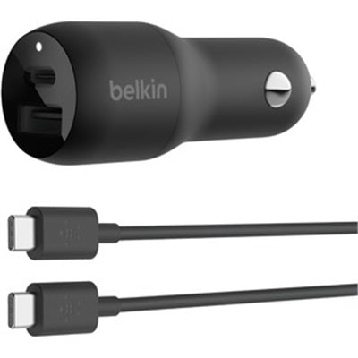 Belkin Dual Car Charger with PPS + USB-C Cable