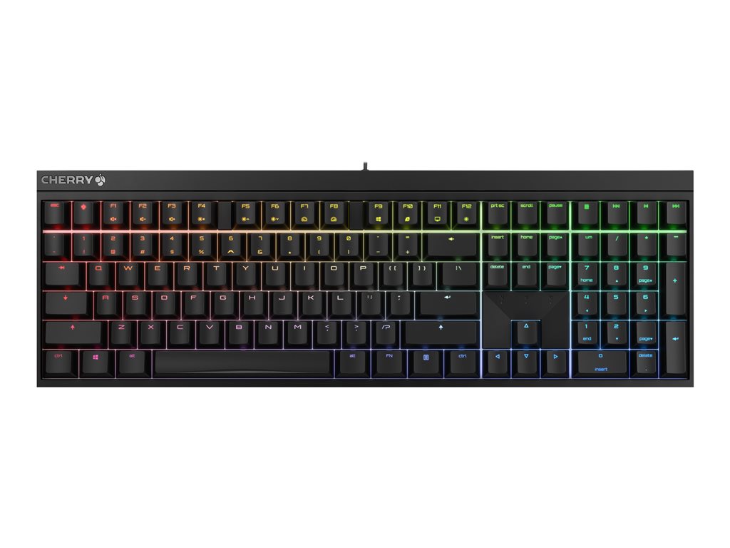 CHERRY XTRFY MX 2.0S - Keyboard - 100% - full size - backlit - USB - QWERTY - US - key switch: CHERRY MX2A Red - black G80-3821LJBUS-2