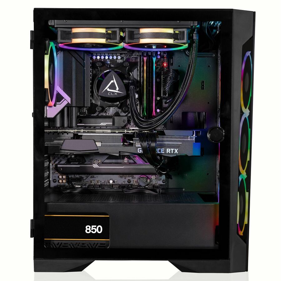 CLX SET Gaming Desktop - Liquid Cooled AMD Ryzen 9 7900X 4.7GHz 12-Core Processor, 32GB DDR5 Memory, GeForce RTX 4070 Ti 12GB GDDR6X Graphics, 1TB SSD, 4TB HDD, WiFi, Windows 11 Home 64-bit