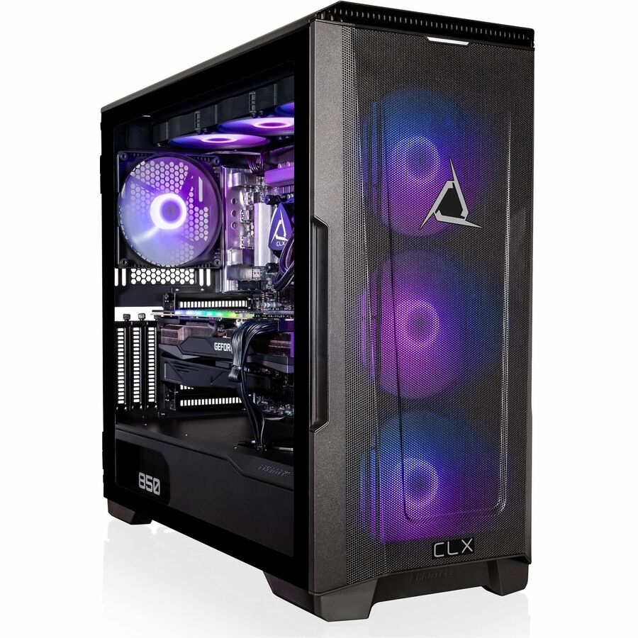 CLX SET Gaming Desktop - Liquid Cooled Intel Core i9 13900KF 3GHz 24-Core Processor, 32GB DDR5 Memory, GeForce RTX 4070 Ti 12GB GDDR6X Graphics, 1TB SSD, 4TB HDD, WiFi, Windows 11 Home 64-bit