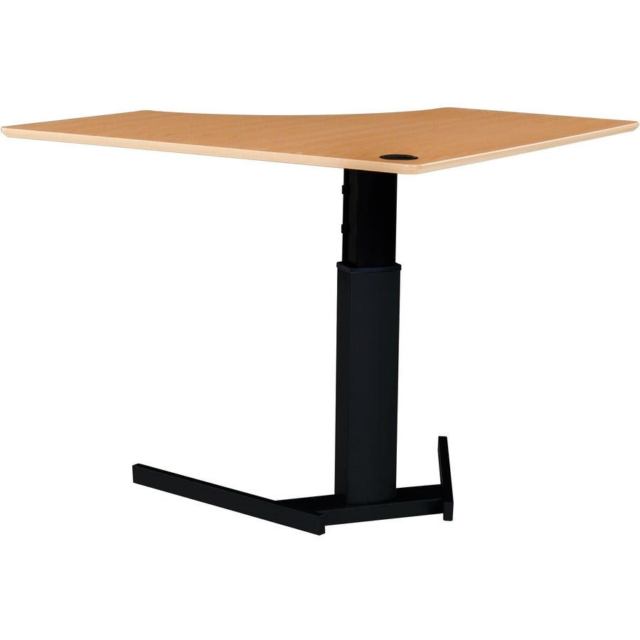 Corner Melamine Beech Veneer Tabletop With Steel Frame Black 501-198B095120HB