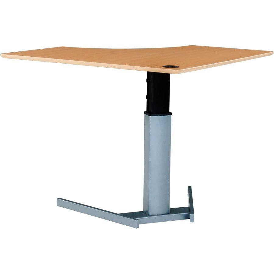 Corner Melamine Beech Veneer Tabletop With Steel Frame Silver 501-198S095120HB
