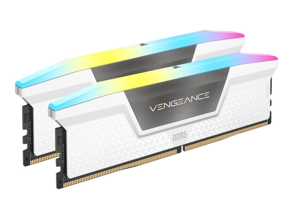 CORSAIR Vengeance RGB - DDR5 - kit - 64 GB: 2 x 32 GB - DIMM 288-pin - 6000 MHz / PC5-48000 - CL40 - 1.35 V - white