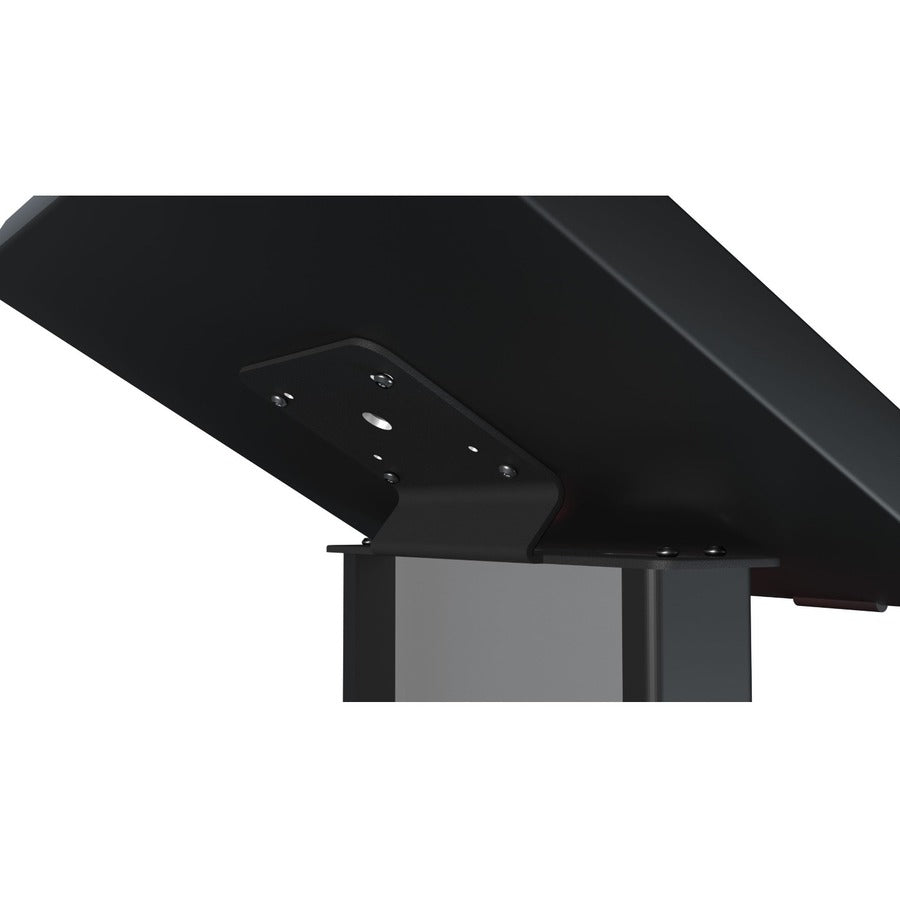 CTA Digital Customizable Premium Locking Floor Stand Kiosk with Graphic Card Slot for branding for 10.2-in iPad 7th/ 8th/ 9th Gen & More (Black) PAD-PARAF1