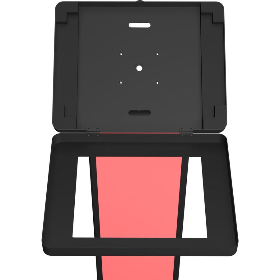 CTA Digital Customizable Premium Locking Floor Stand Kiosk with Graphic Card Slot for branding for 10.2-in iPad 7th/ 8th/ 9th Gen & More (Black) PAD-PARAF1