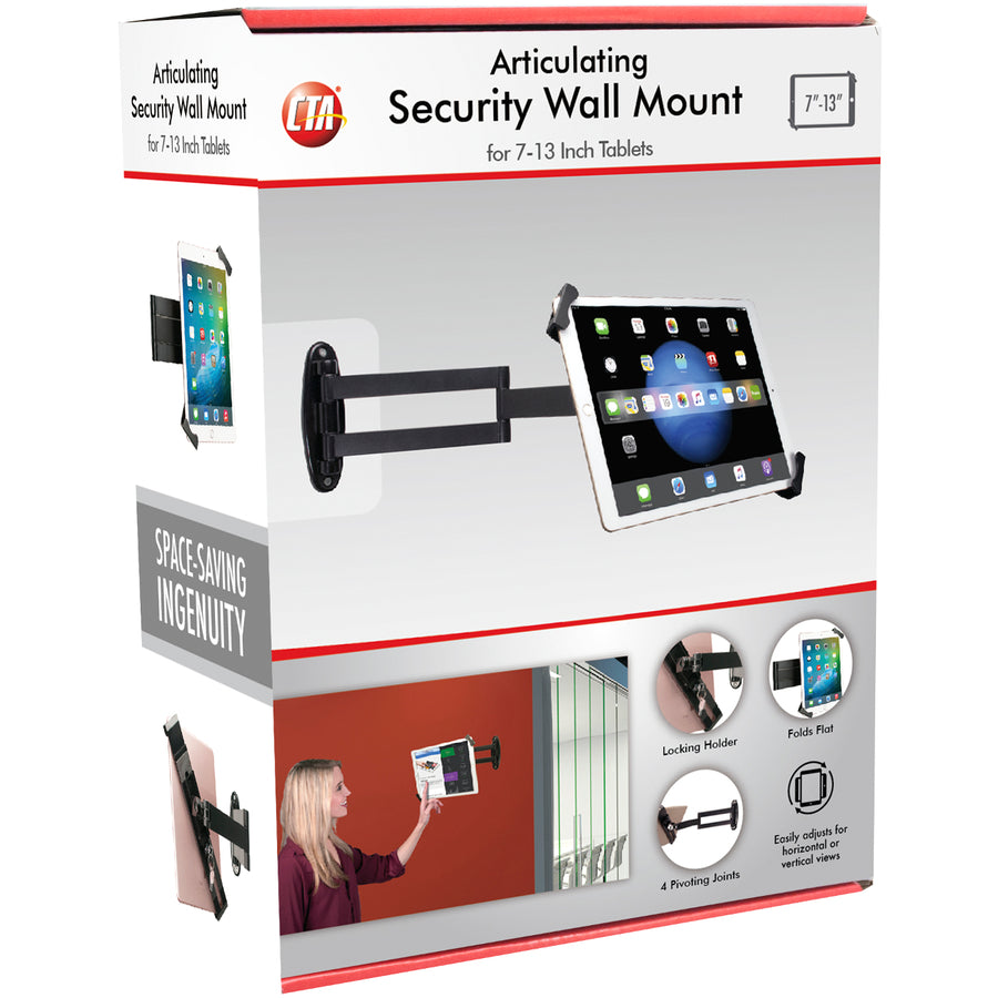 CTA Digital PAD-ASWM Wall Mount for Tablet PC, iPad mini, iPad Air, iPad Pro - Black