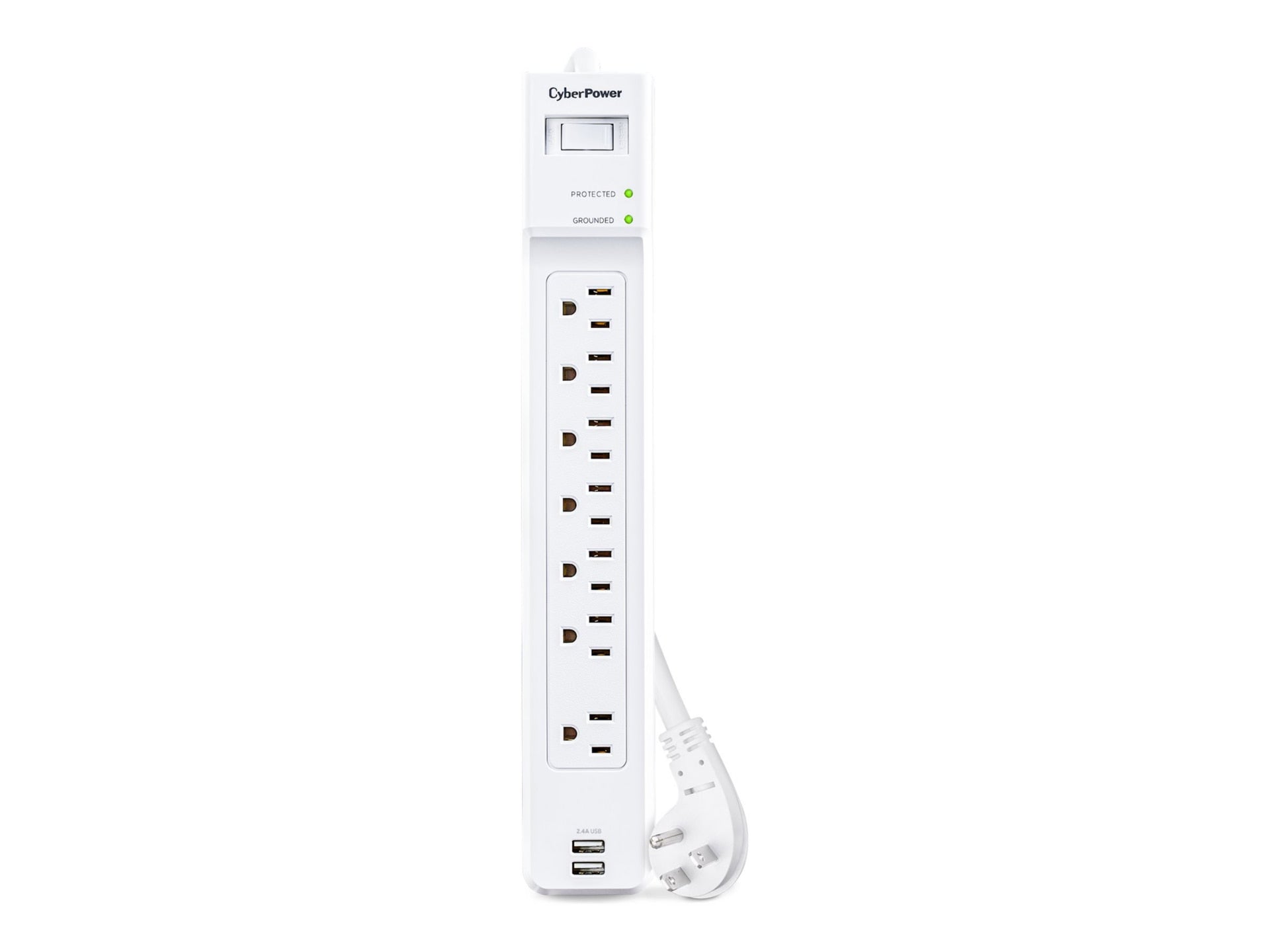 CYBERPOWER 7-Outlet Surge Protector 2000J for Home & Office P704URC1