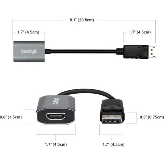 CalDigit Active DisplayPort 1.2 to HDMI 2.0 Adapter DP12-HDMI20-US