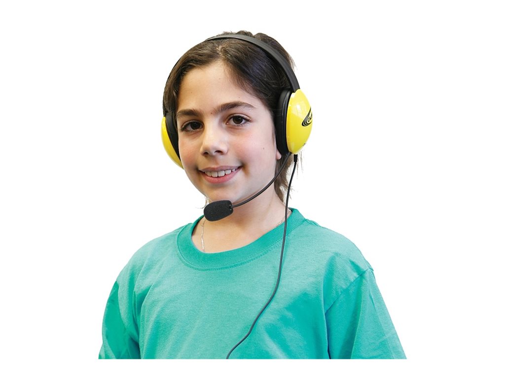 Califone Listening First Stereo Headphone 2800-YL CT - Headphones - full size - wired - 3.5 mm jack - yellow