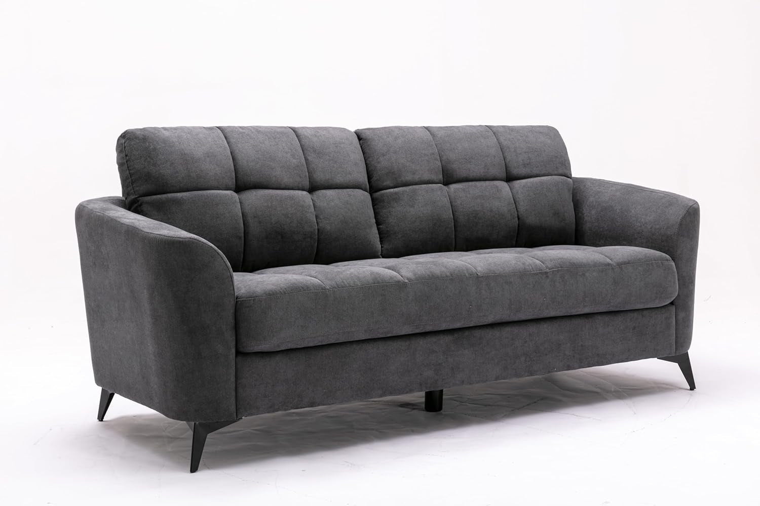 Callie Gray Velvet Sofa Loveseat Living Room Set 79 Inch Sofa 60 Inch Loveseat