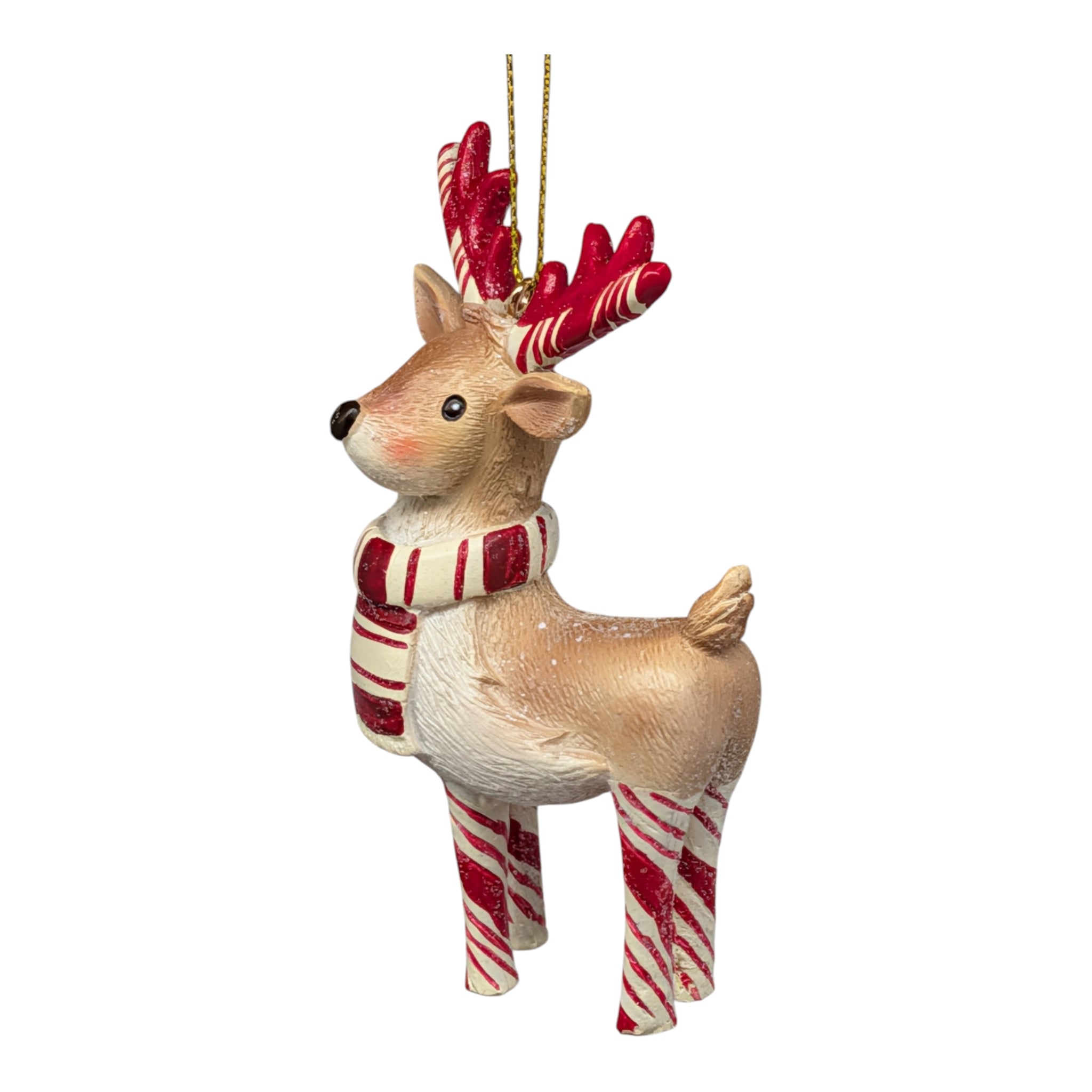 Candy Cane Standing Reindeer Ornament
