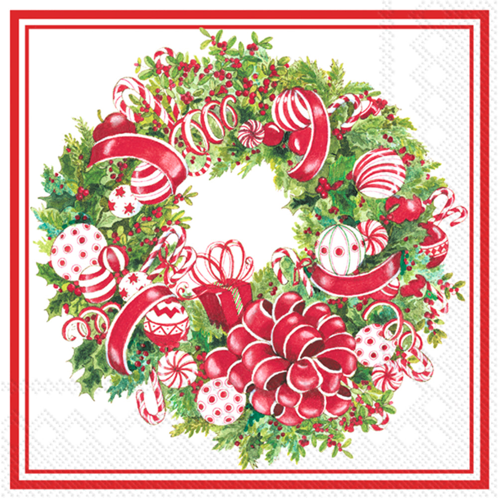 Candy Ribbon Wreath - Lunch Napkin