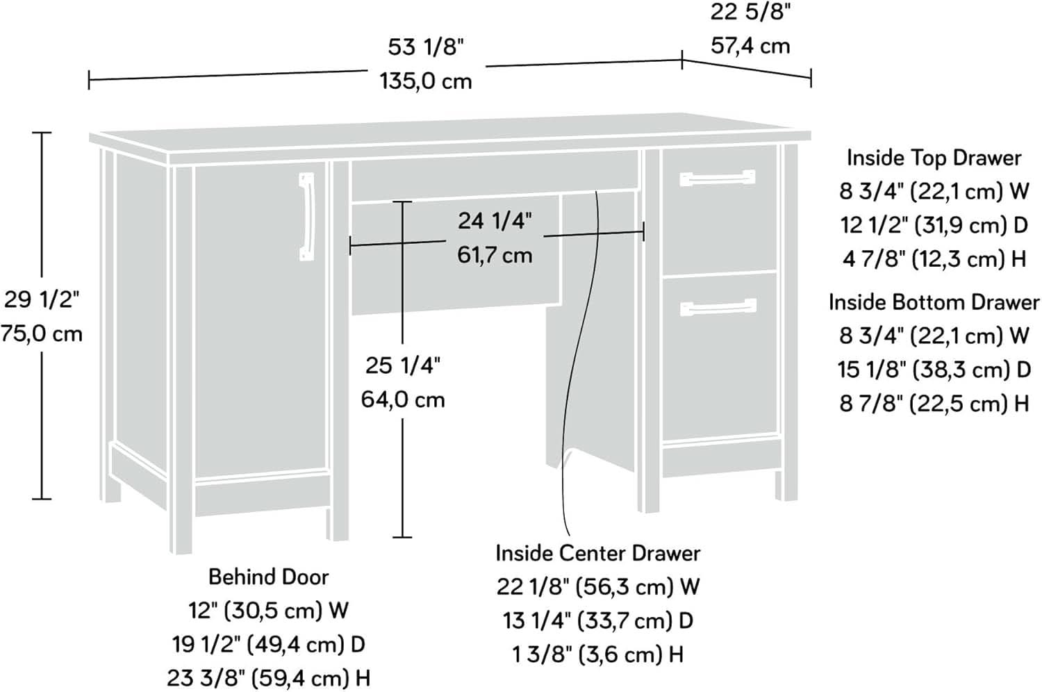 Cannery Bridge Desk Sindoori Mango Featuring Drawers