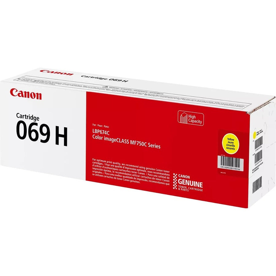 Canon 069 Original High Yield Laser Toner Cartridge - Yellow - 1 Pack - 5500 Pages