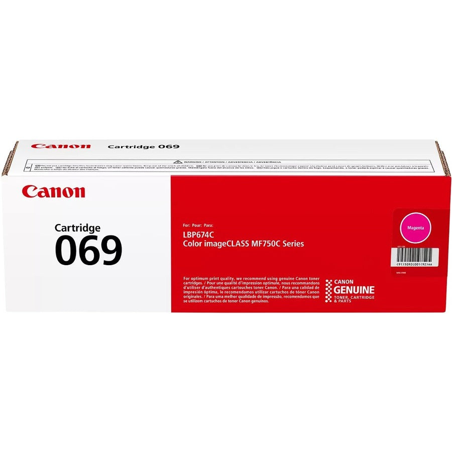 Canon 069 Original Standard Yield Laser Toner Cartridge - Magenta - 1 Pack - 1900 Pages
