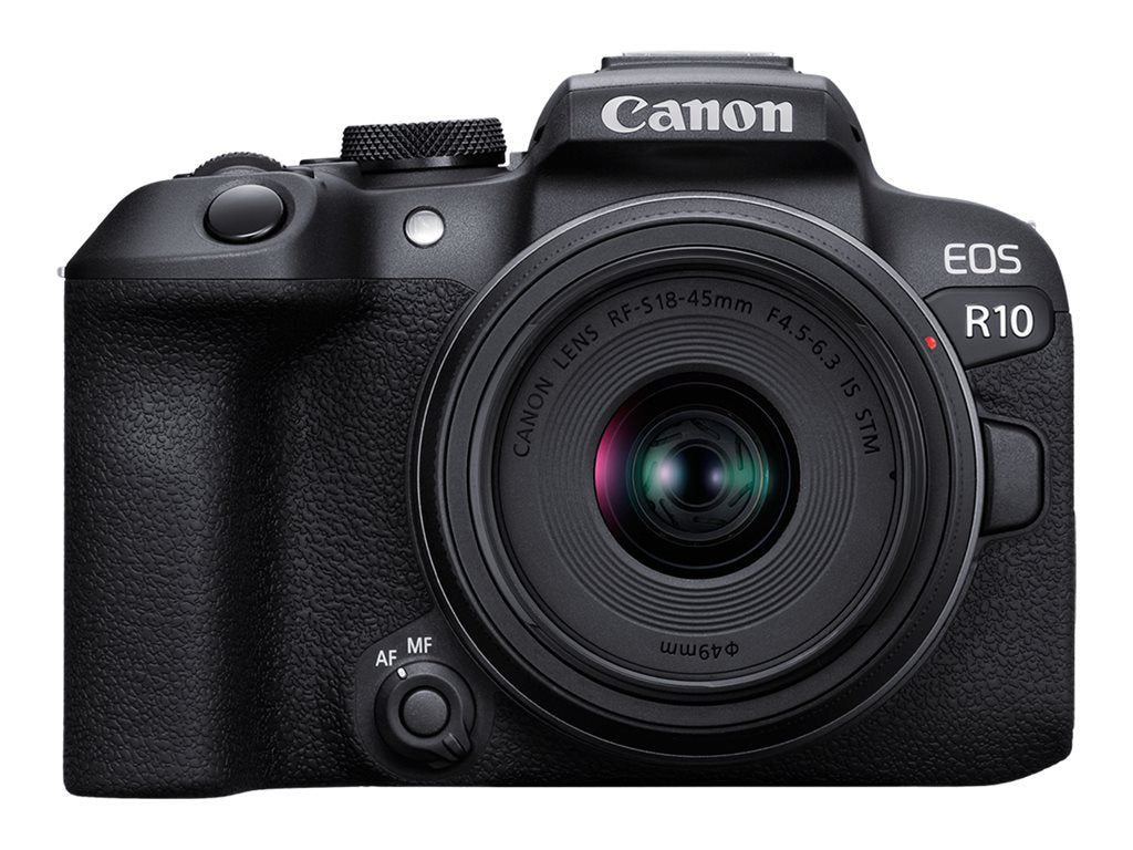 Canon EOS R10 - Digital camera - mirrorless - 24.2 MP - APS-C - 4K / 60 fps - 2.5x optical zoom RF-S 18-45mm F4.5-6.3 IS STM 5331C009