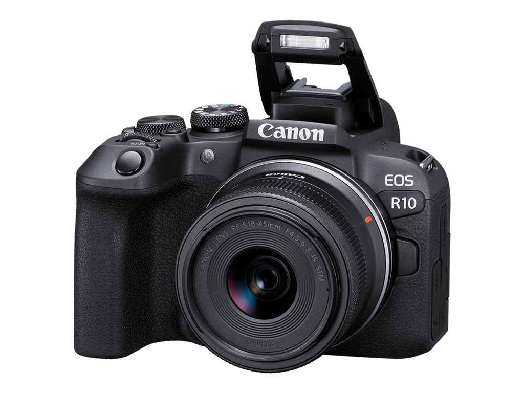 Canon EOS R10 - Digital camera - mirrorless - 24.2 MP - APS-C - 4K / 60 fps - 2.5x optical zoom RF-S 18-45mm F4.5-6.3 IS STM 5331C009