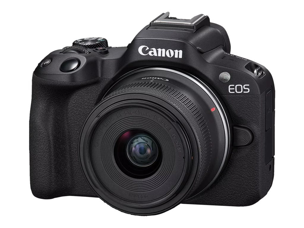 Canon EOS R50 - Digital camera - mirrorless - 24.2 MP - Full Frame - 4K / 30 fps - 2.5x optical zoom RF-S 18-45mm F4.5-6.3 IS 5811C012