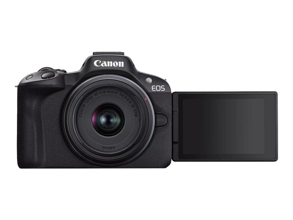 Canon EOS R50 - Digital camera - mirrorless - 24.2 MP - Full Frame - 4K / 30 fps - 2.5x optical zoom RF-S 18-45mm F4.5-6.3 IS 5811C012