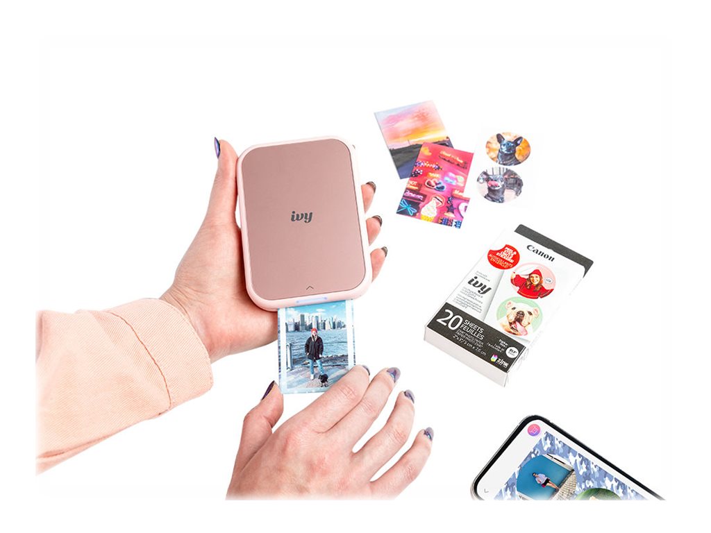 Canon IVY 2 - Printer - color - zink - up to 0.8 min/page (color) - capacity: 10 sheets - Bluetooth 5.0 - blush pink 5452C017