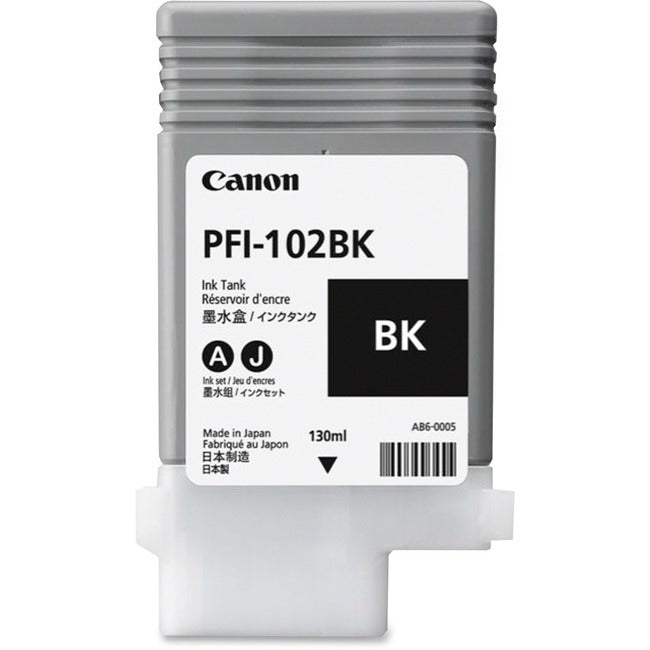 Canon Pfi 102Bk Black Ink Cartridge 130Ml For Use In Imageprograf Ipf500 Ipf510