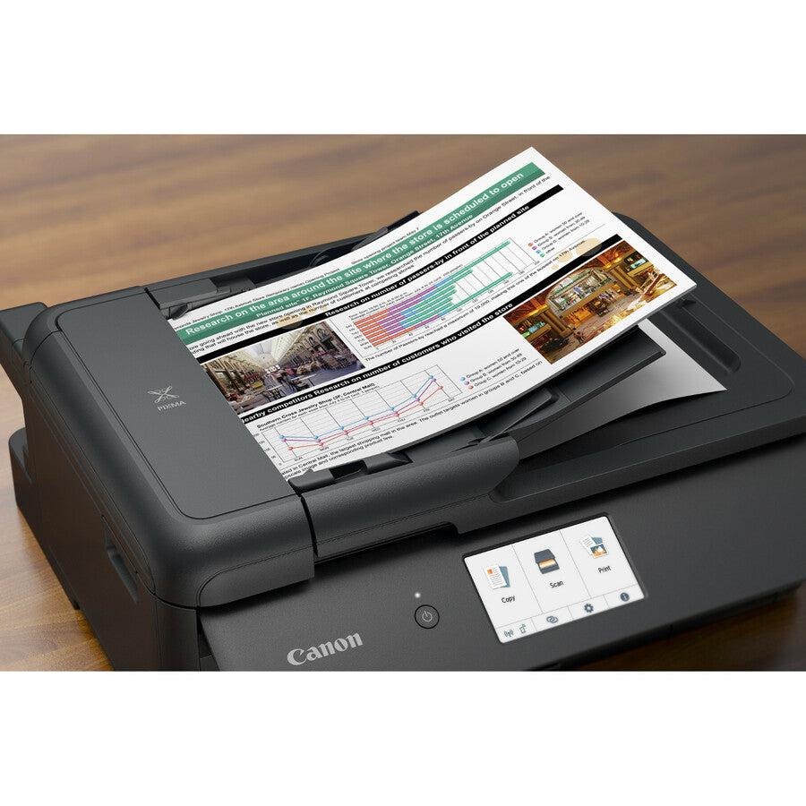 Canon Pixma Ts Ts9520 Wireless Inkjet Multifunction Printer-Color-Copier/Scanner-4800X1200 Print-Manual Duplex Print-100 Sheets Input-Color Scanner-1200 Optical Scan-Ethernet-Wireless Lan-Canon Mobile Printing