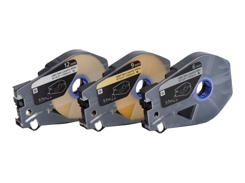 Canon - Yellow - 9 mm x 30 m 3 cassette(s) box - label tape - for Canon MK1500, Mk2600, MK3000, MK5000 5062C002