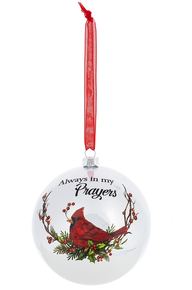 Cardinal Ball Ornament - Always in my Prayers
