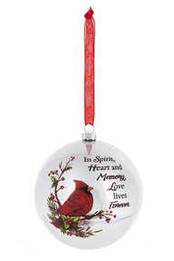 Cardinal Ball Ornament - Love Lives Forever