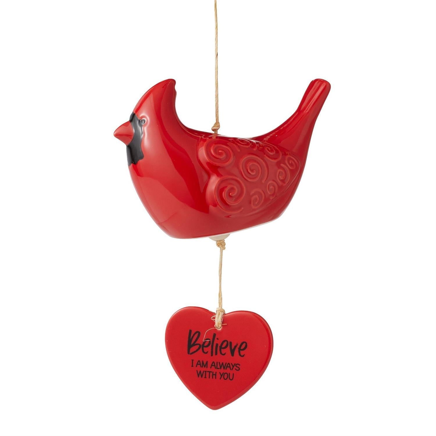 Cardinal Ceramic Wind Chime