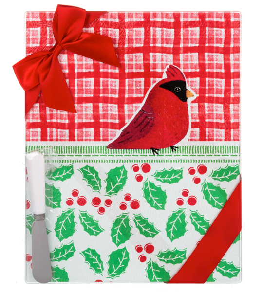 Cardinal Glass Cutting Board with Spreader